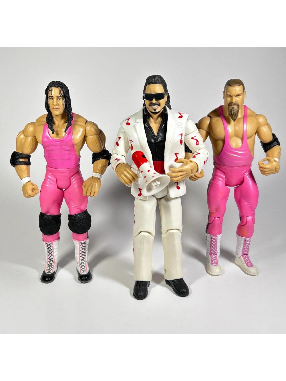 7” Jakks Pacific WWE Classic Superstars Hart Foundation 3-Pack - INCOMPLETE